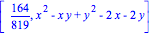 [164/819, x^2-x*y+y^2-2*x-2*y]